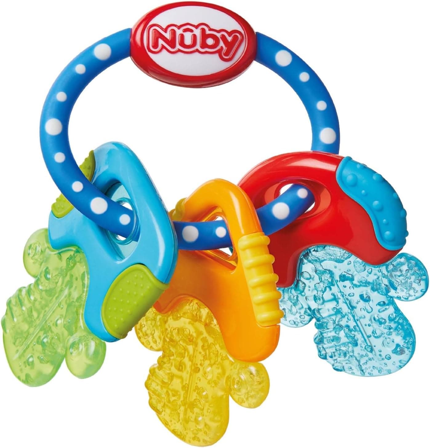 Nuby - IcyBite Mordedor Bebe Refrigerante Con Gel PurICE - Alivio Para Encías Sensibles Y Molares - Mordedor Frio Bebe Con Texturas Sensoriales - Juguetes Sensoriales Desde 3 Meses - Colores Vivos