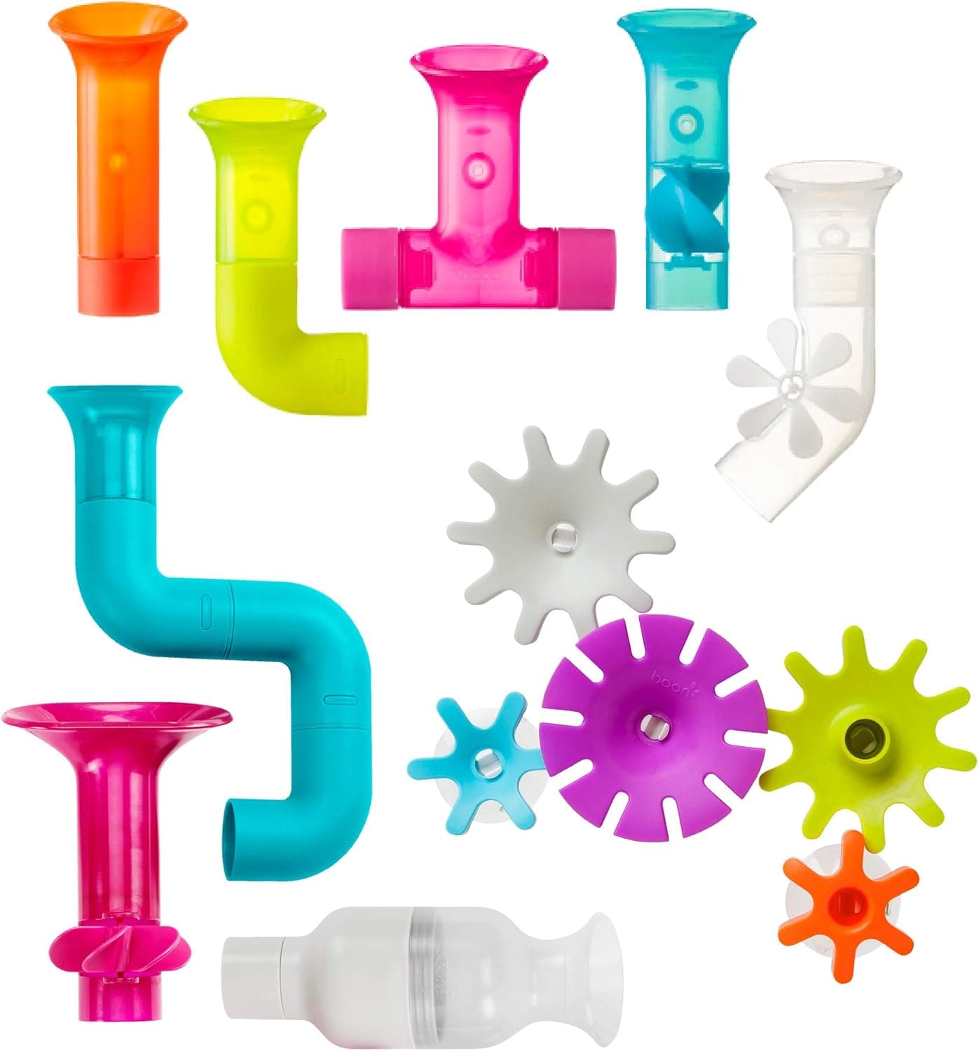 Boon Pipes Cogs Tubes Baby Bath Toy Bundle Bath Accessories for Babies and Toddlers Multicoloured Toddler Bath Toys for Boys and Girls Suitable for 1, 2, 3 & 4 Year Olds, Multi-Colour