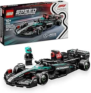 LEGO Speed Champions Coche de Carreras Mercedes-AMG F1 W15 de Juguete, Maqueta de Construcción de Vehículo de Fórmula 1 y Minifigura de Piloto Coleccionable, Regalo para Niños de 10 Años o Más 77244 :