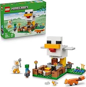LEGO Minecraft La Granja de Gallinas - Granja de Juguete con Minifiguras del Fan del Pollo, Zombi Bebé y Figura de Zorro - Regalo Gamer de Pascua para Niños y Niñas de 7+ Años - 21585 : Amazon.es: Jug