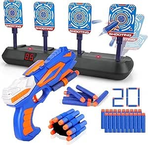 Diana para Nerf con Pistola, Objetivo de Tiro Electronica Automático con 20 Balas & Muñequeras, Juguete Gun Niños 3 4 5 6 7 8 9 10 11 12 Años Regalos Cumpleaños Navidad Juego Infantil : Amazon.es: Jug