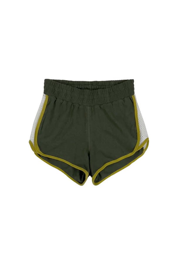 Jungmaven Yarrow Mesh Track Short - Olive Green on Garmentory