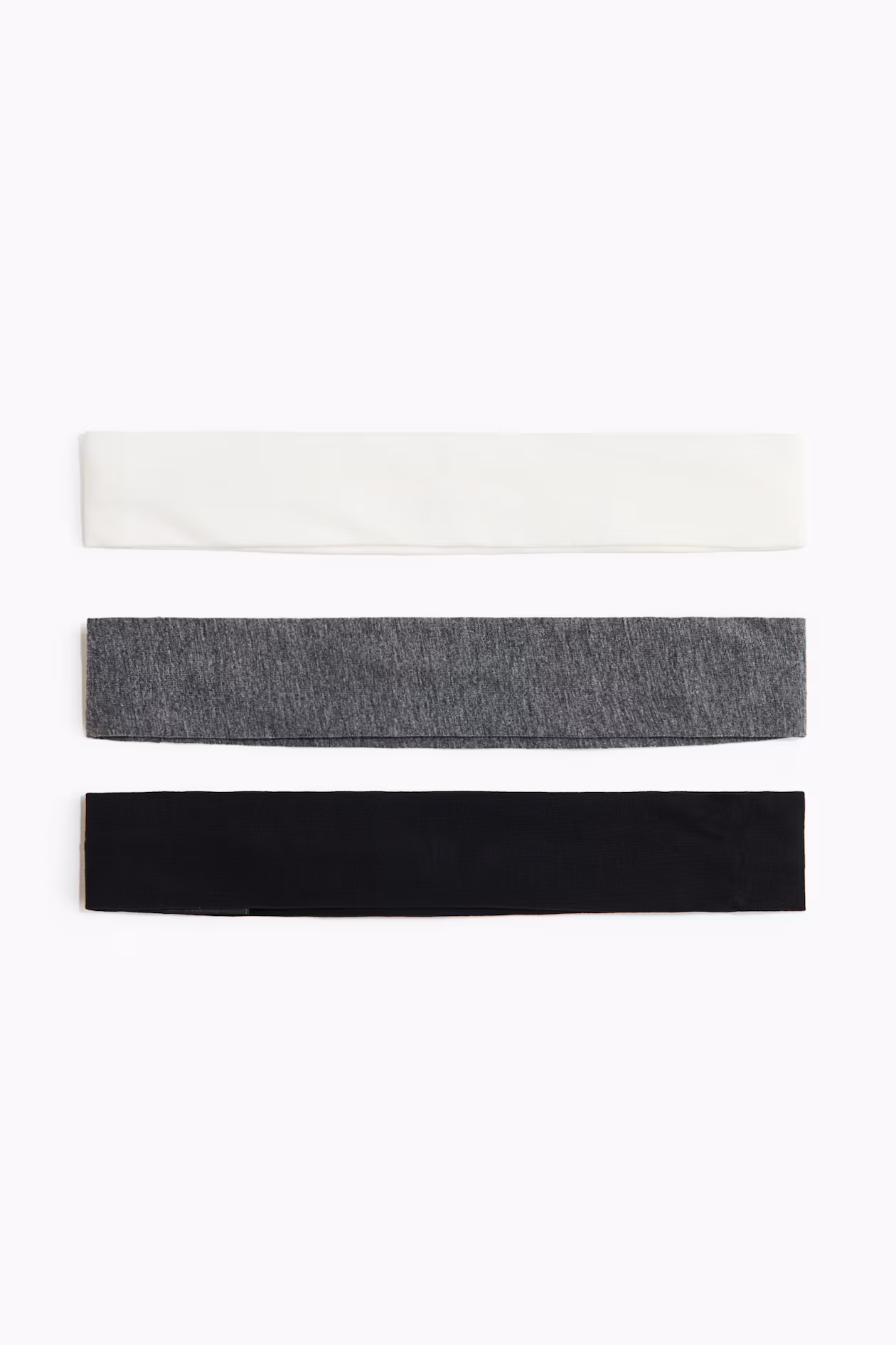 Set van 3 katoenen tricot haarbanden - Wit/donkergrijs/zwart - DAMES | H&M NL