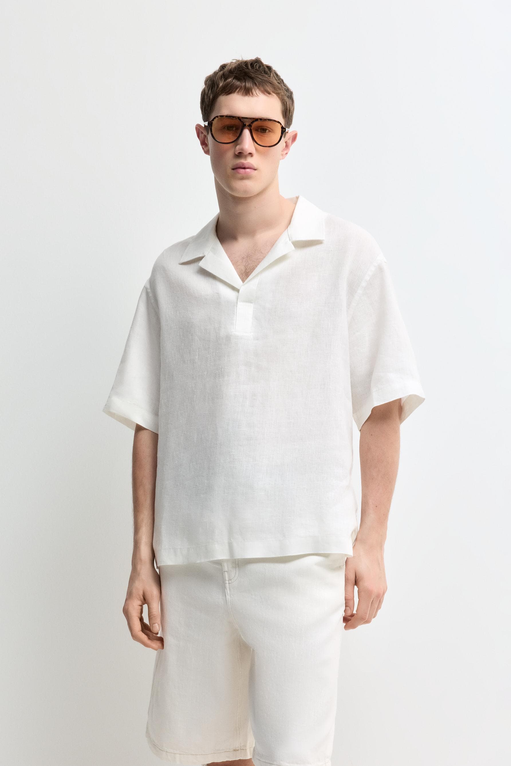 Lefties Edition 100% linen polo shirt