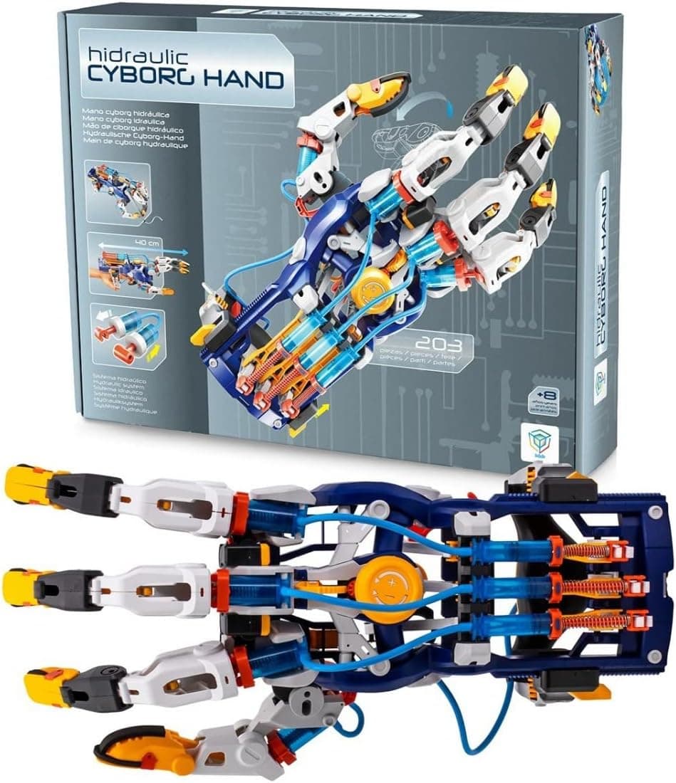 DEQUBE - Mano Cyborg Hidráulica - Simula Movimientos Reales - Diferentes técnicas de Agarre - Energía hidráulica - Ajustable a Diferentes tamaños de Mano - para diestros y Zurdos (Deqube 925D00113)