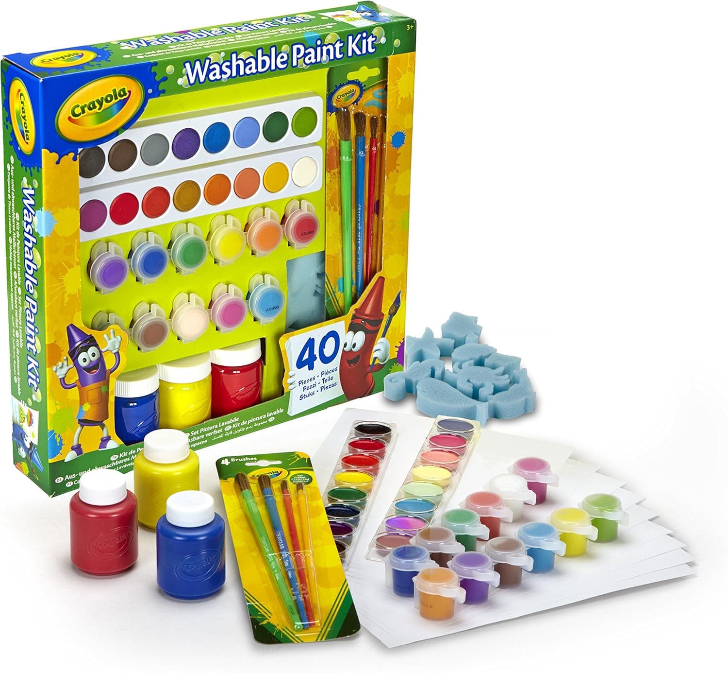 Crayola - Kit de Pintura Lavable para Niños, Actividad Creativa, para la Escuela y el Ocio, a partir de 3 años, 54-0155