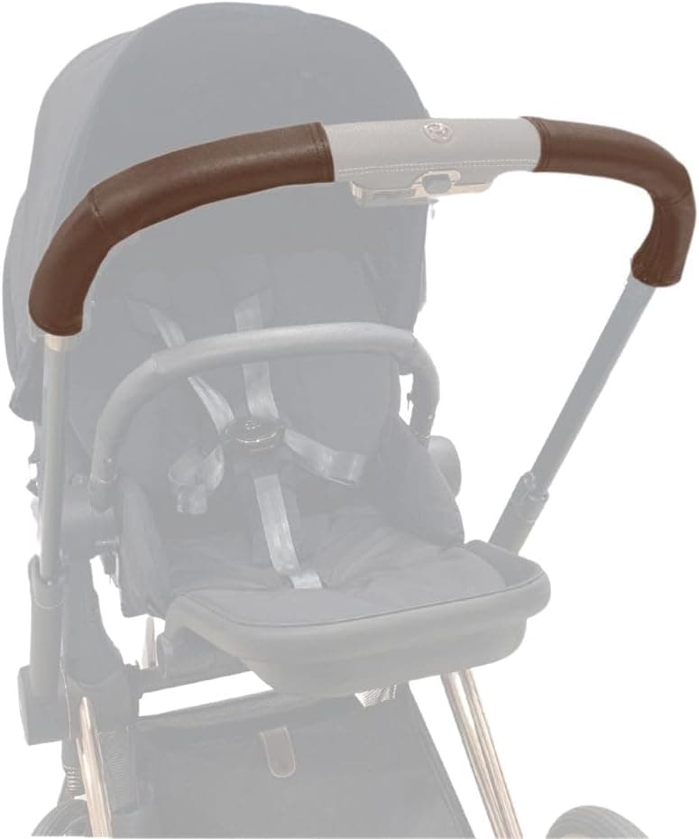 PROTEC TIF | Fundas de Polipiel para Manillar – Compatibles con CYBEX PRIAM – Protección Elegante – Hechas a Medida en España (Marron Oscuro)