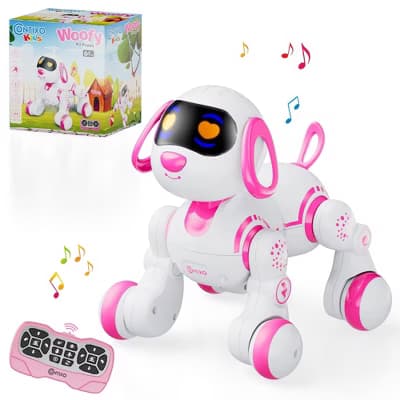 Contixo R3 Smart Puppy, Kids & Toddlers Ages 3-8, Interactive Learning Robot Dog Toy, Remote Control, Lights & Sounds, Boys & Girls - Pink