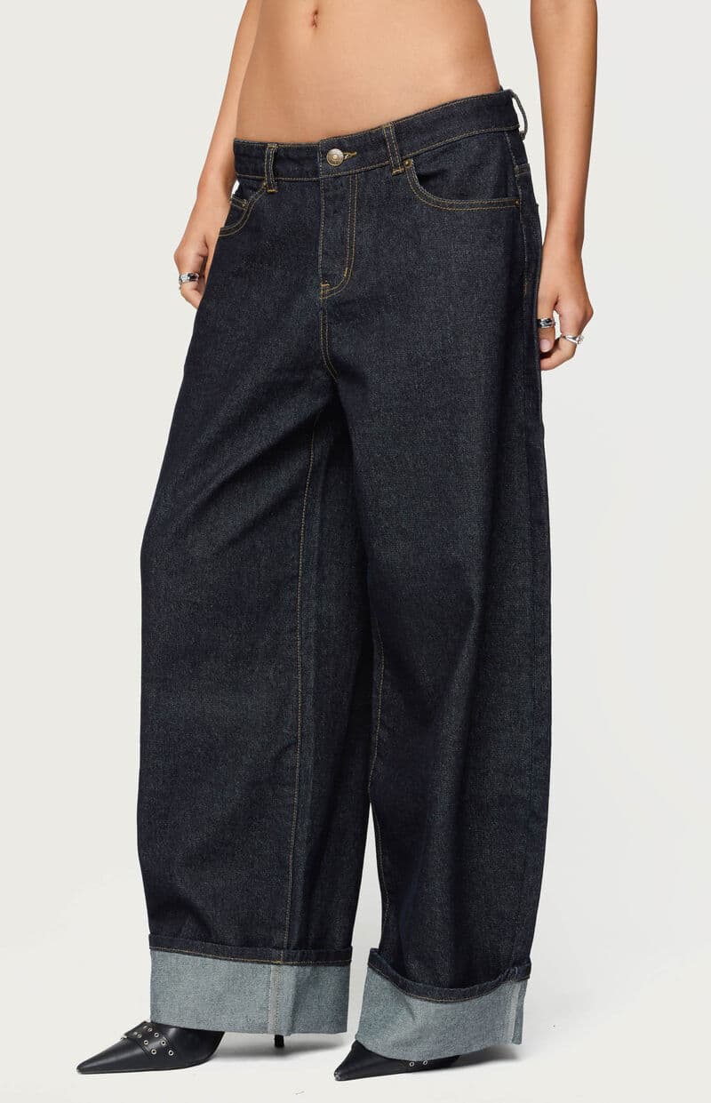 Edikted Petite Kella Low Rise Baggy Jeans | Pacsun