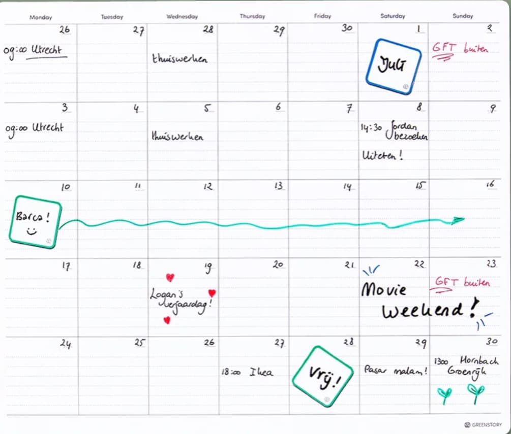 Maandplanner bestellen? Herplakbaar, uitwisbaar, bekijk formaten