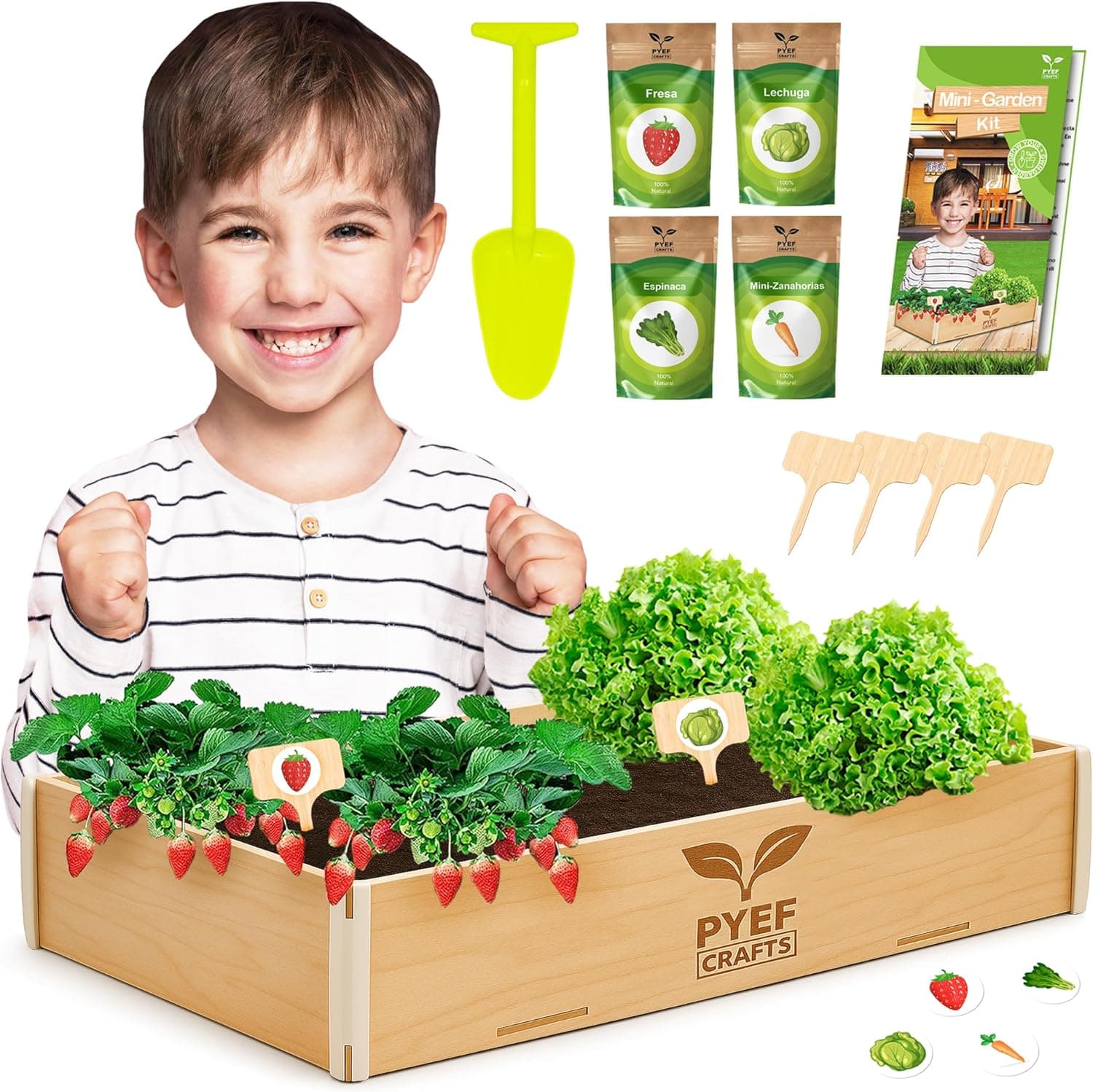 Huerto Urbano para Niños - Kit de Jardinería Completo con 4 Variedades de Semillas de Hortalizas y Verduras - Huerto Ecológico en Casa, Regalo Educativo y Creativo