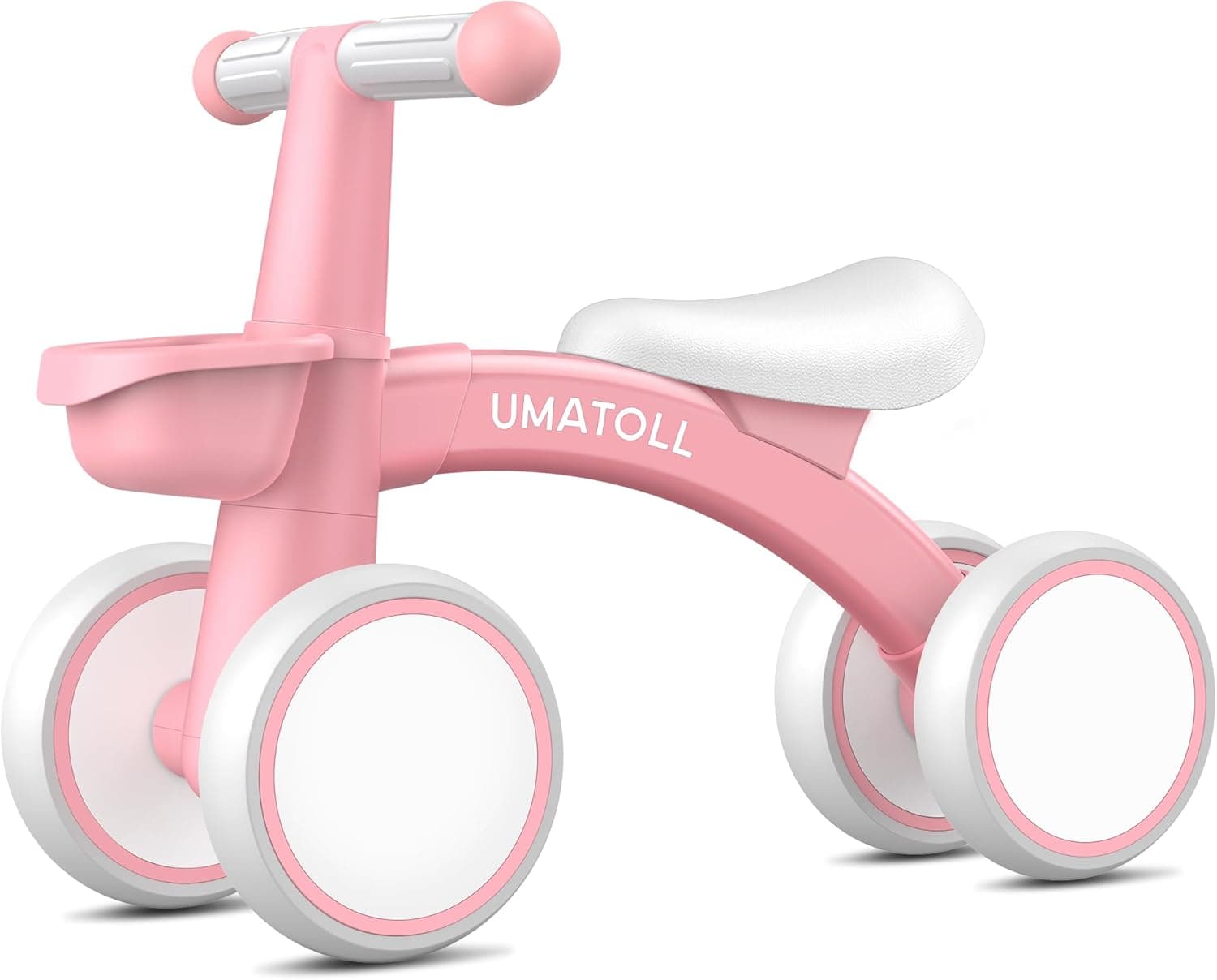 Umatoll Correpasillos Bebé 1 Año, Bici Sin Pedales, Regalo Niños 1-2 Años | Juguete Bici Bebé con Cesta, Asiento Ajustable, Triciclo Niño Niña 12-24 Meses, Regalo de Primer Cumpleaños