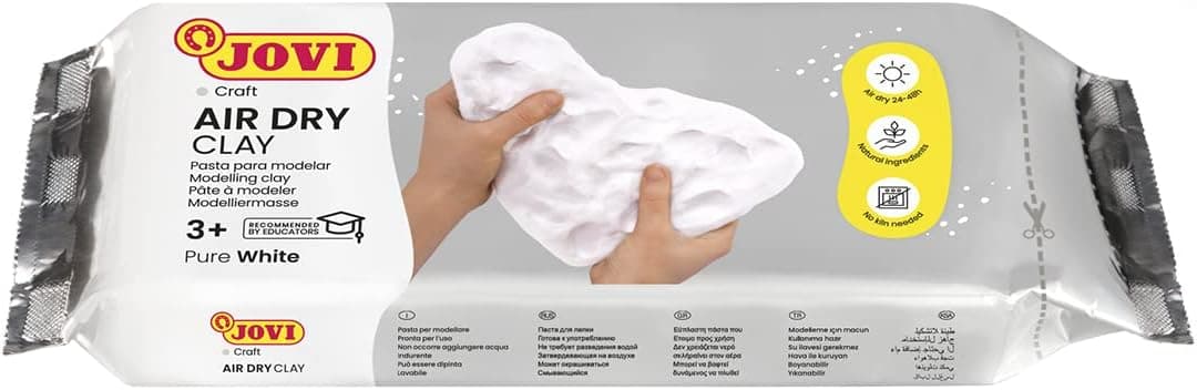Jovi 83 - Pasta para modelar, Color blanco, 250 gramos | Pasta de modelaje endurecible sin horno, no tóxica, Manualidades para niños y adultos