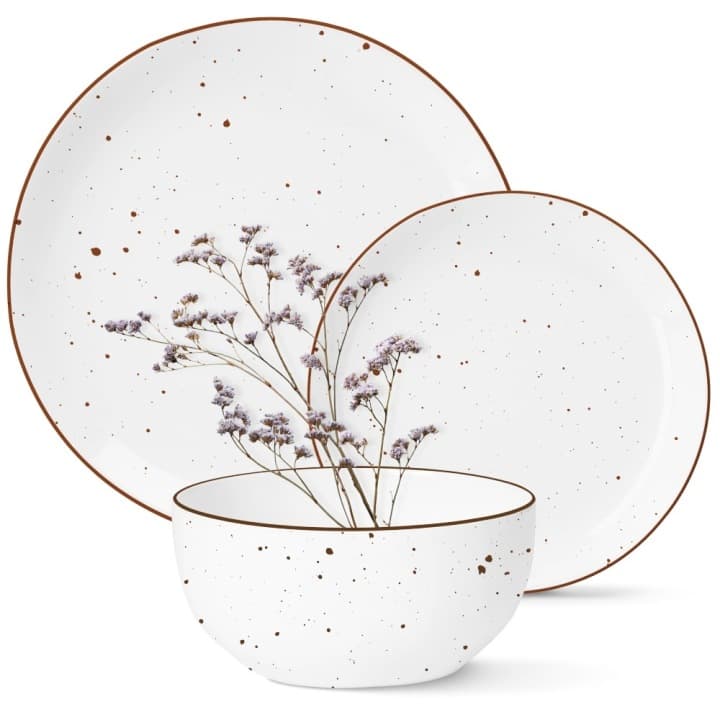 KOMPLET MAGDA GESSLER SERWIS OBIADOWY PORCELANA TALERZE 12el 4 OSOBY BIAŁY