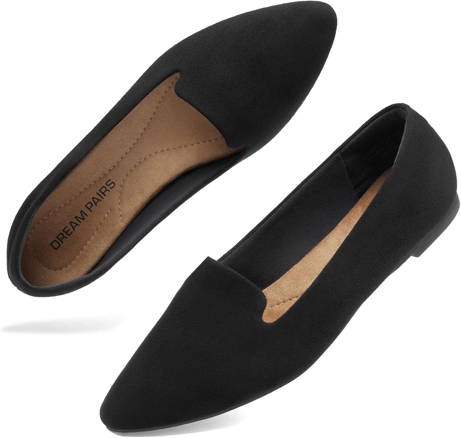 DREAM PAIRS Women's Pointed Toe Business Dressy Flats | chic pointed toe slip-on shoes, comfortable elegant classic casual dress loafer flats, for daily and work office