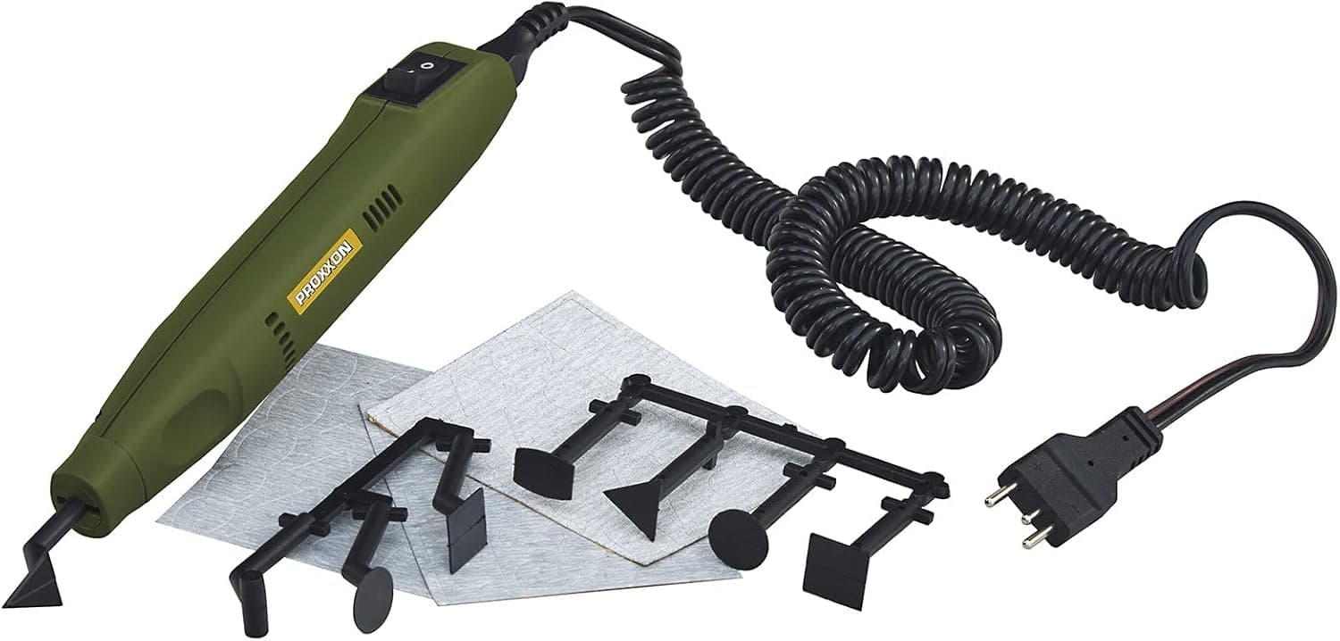 Proxxon 28594 Penschleifer PS13 12 Volt Gerät mit Schleifeinsätzen und Schleifpapier