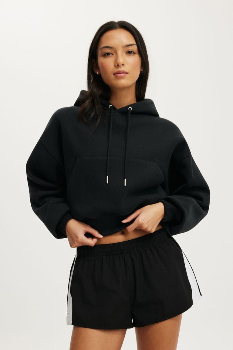 Women’s Black Plush Cropped Bubble Hoodie | Cotton On Body Brazilicon/flag/ukUAE Flag biggericon/flag/ukUAE Flag bigger