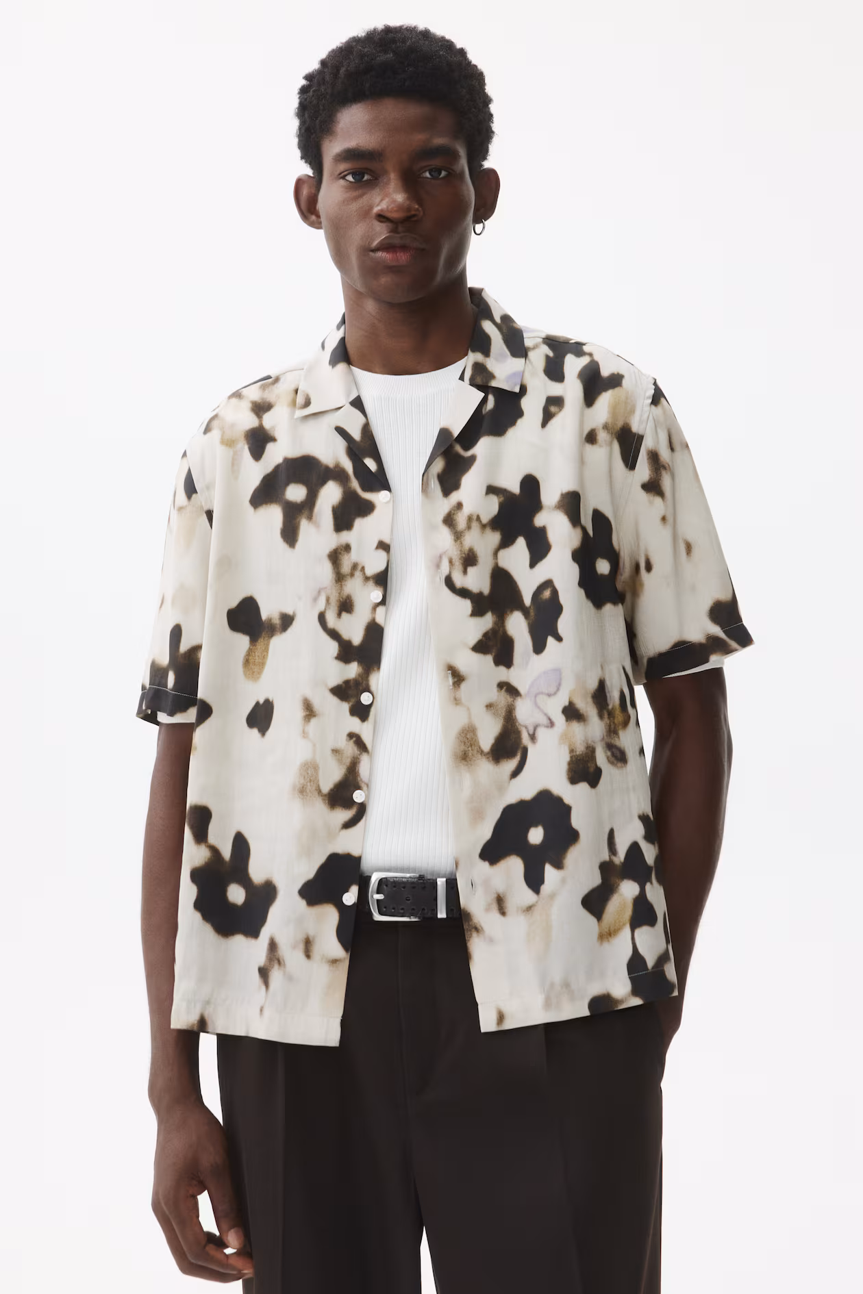 Desenli Erkek Yaka Gömlek Regular Fit - Açık bej/Desenli - ERKEK | H&M TR