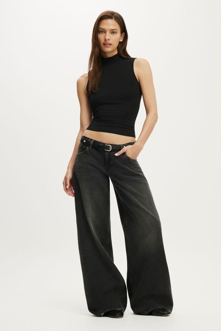 Women’s Black Calça - Low Rise Wide Jean | Cotton On Brazilicon/flag/ukUAE Flag biggericon/flag/ukUAE Flag biggericon/flag/ukUAE Flag bigger