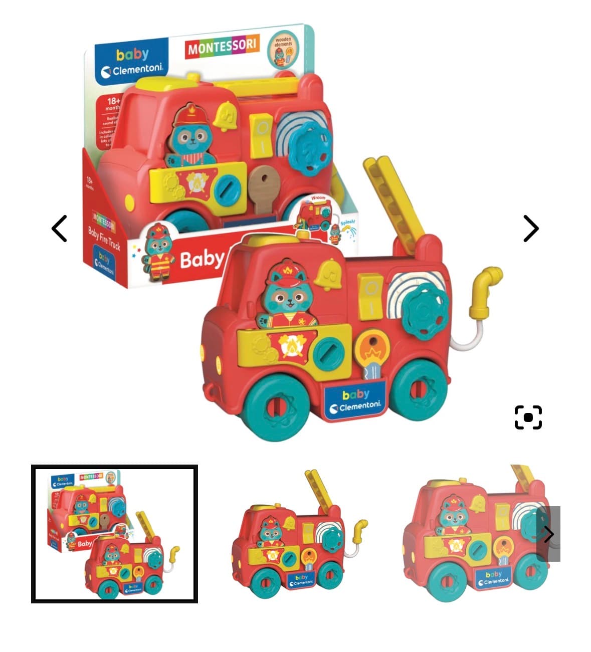 Montessori tuletõrjeauto puidust elementidega – Clementoni 17595