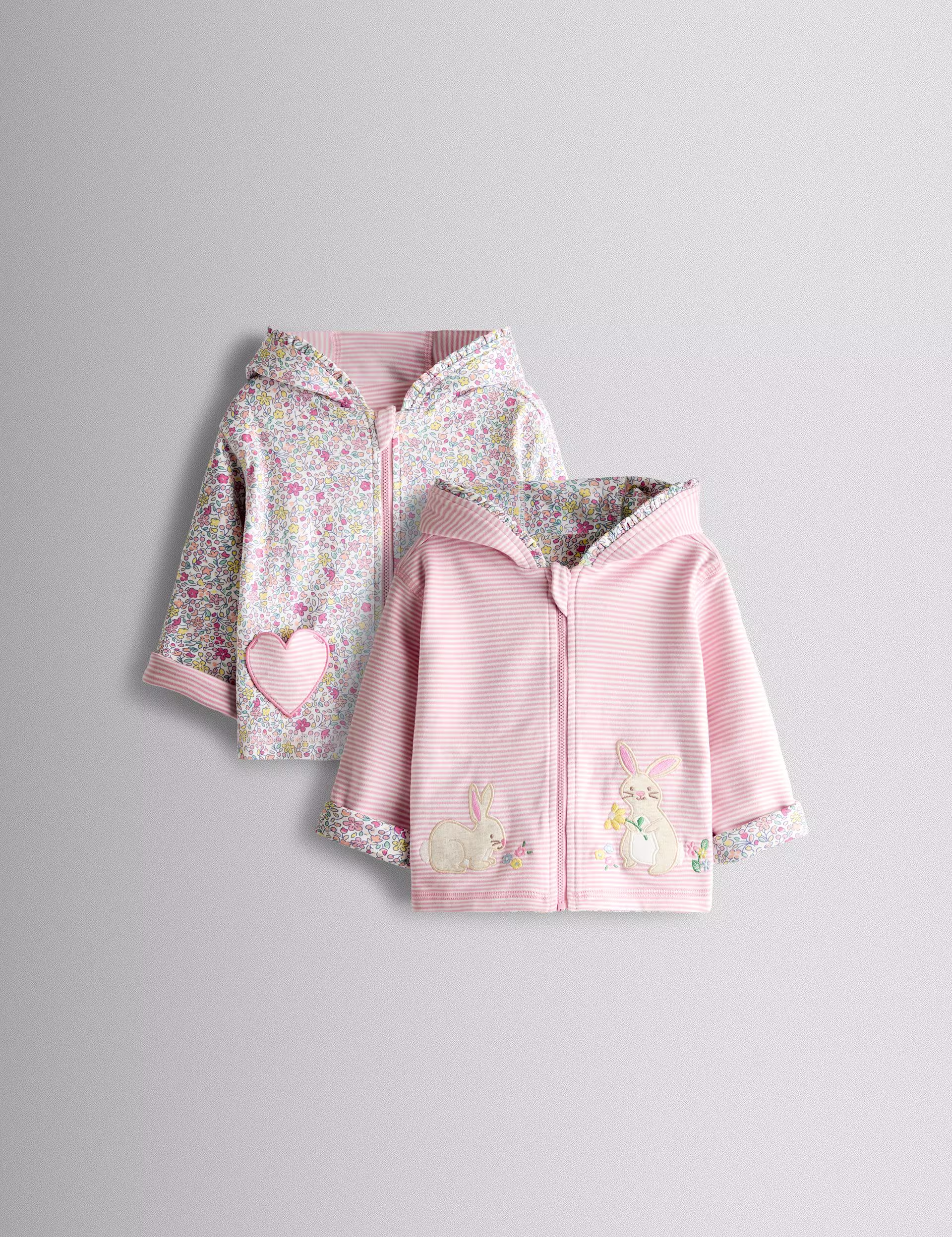 Pure Cotton Reversible Floral Bunny Hoodie (6 Mths - 7 Yrs)