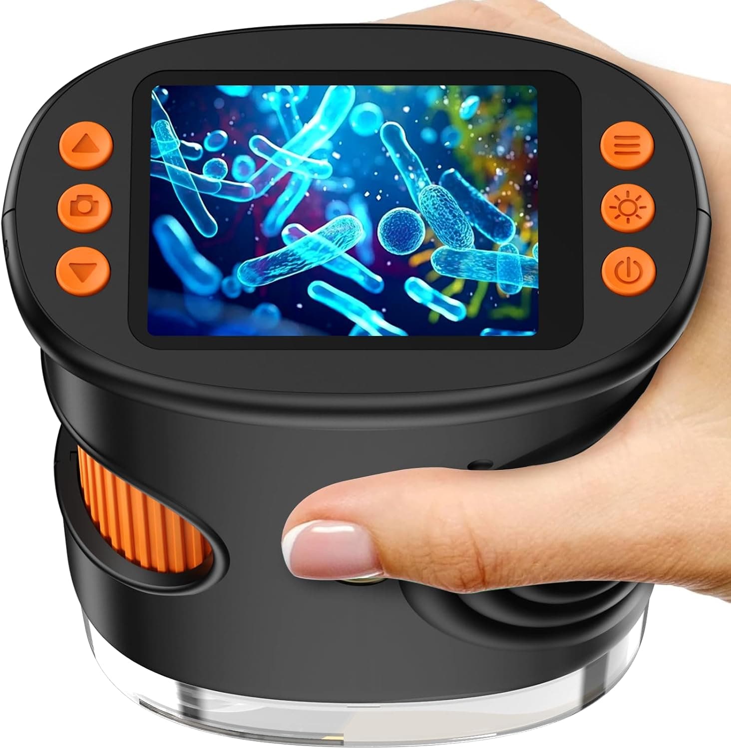 Ashfly Handy Digital Mikroskop für Kinder, 1080P HD 2.0" Bildschirm Taschenmikroskop, Microscope LED Lights -Anschluss an PC, Mini-Mikroskop draussen Geschenke für 4-12 Jährige Schwarz