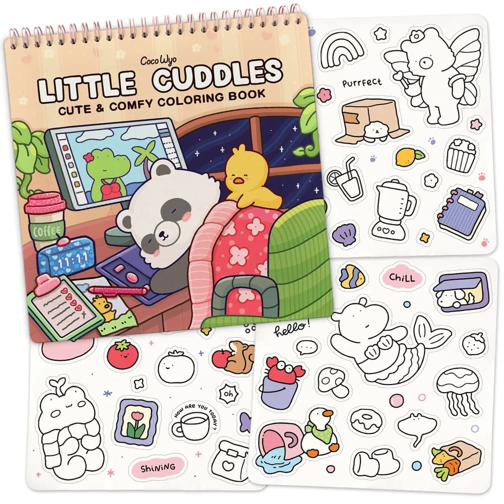 Little Cuddles Coloring Book (Spiral-bound) &amp; Sticker Set