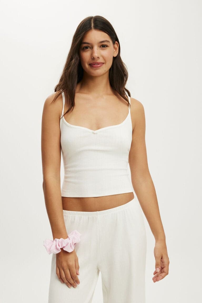 Women’s White Dreamy Soft Pointelle Cami | Cotton On Body Brazilicon/flag/ukUAE Flag biggericon/flag/ukUAE Flag biggericon/flag/ukUAE Flag bigger