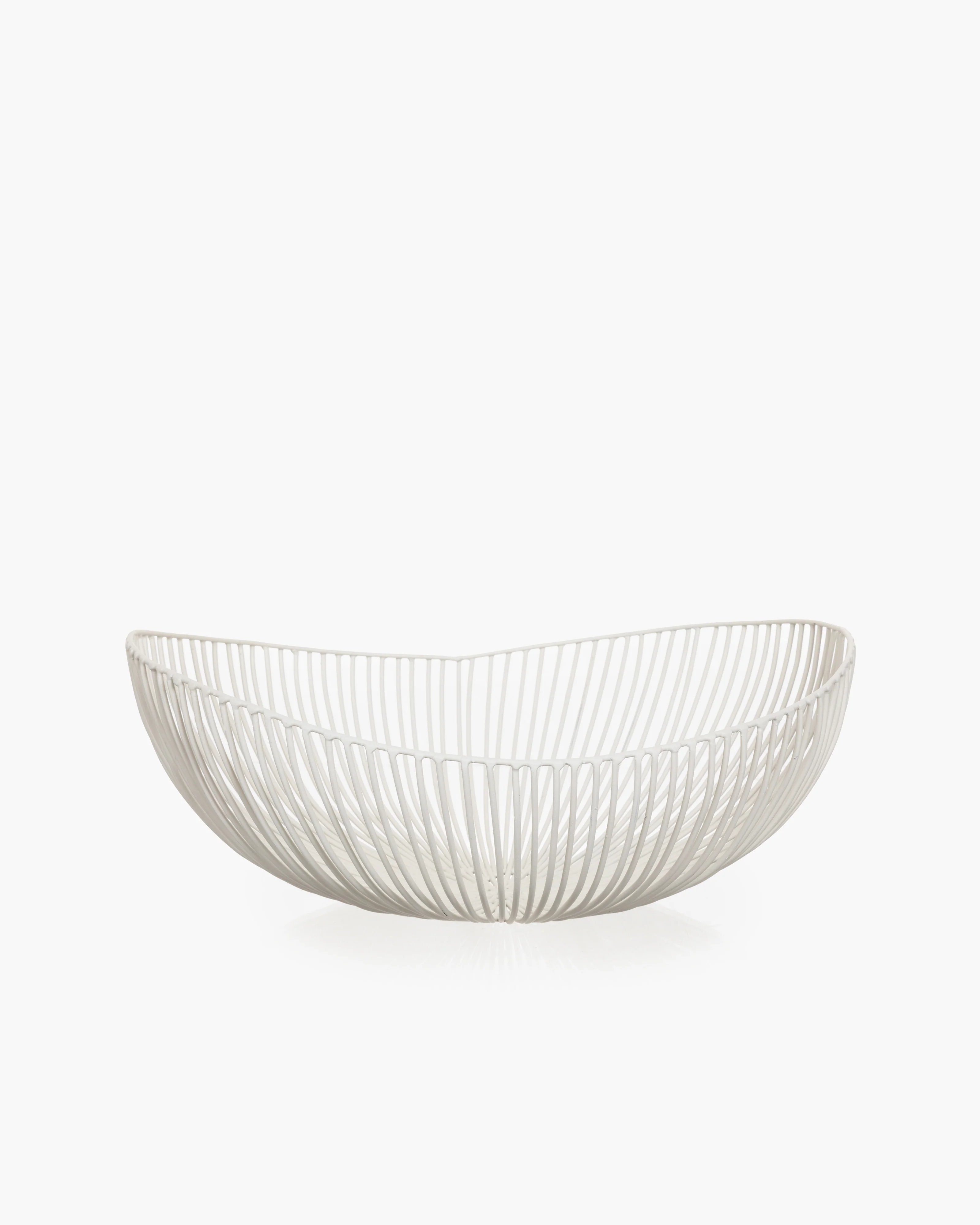 Iron basket oval white Meo Metal Sculptures