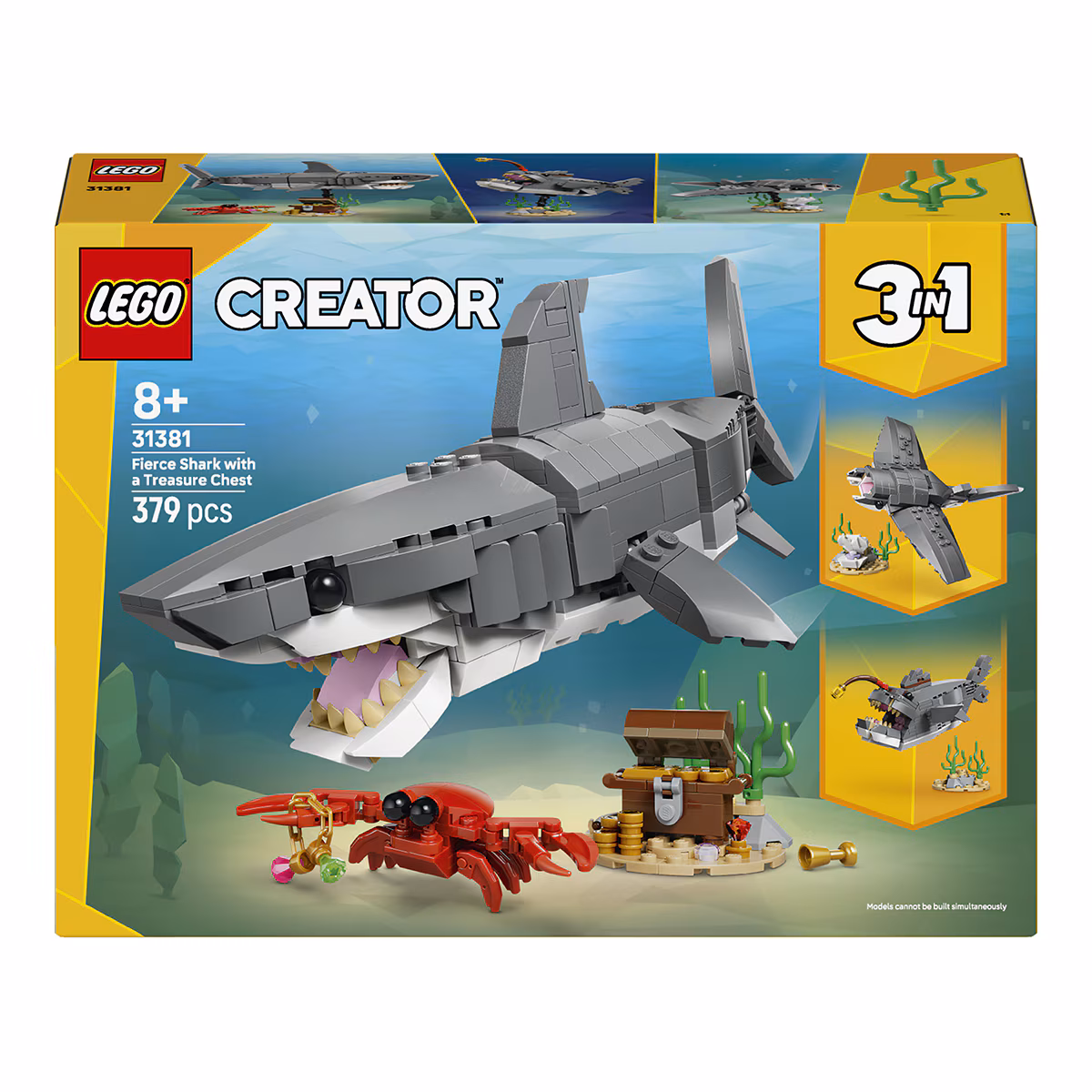 Juego de construcción Feroz Tiburón con Cofre del Tesoro LEGO Creator - 31381