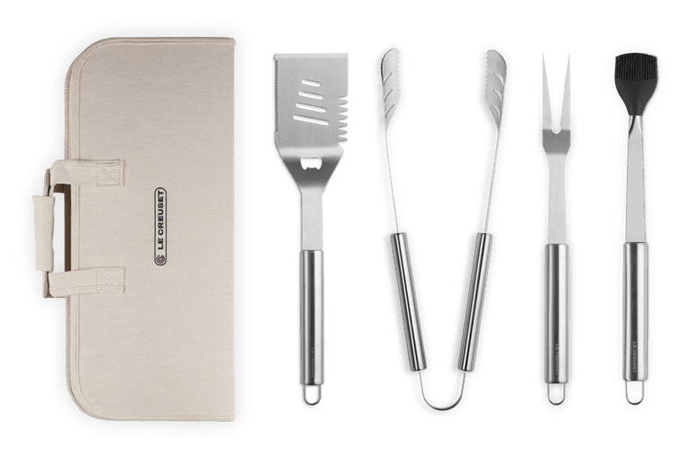 BBQ set 4-Delig RVS-tools met opbergtas