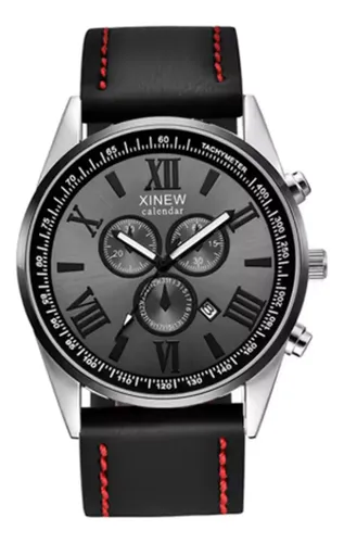 Relogio De Pulso  De Couro Masculino Xinew Social Premium