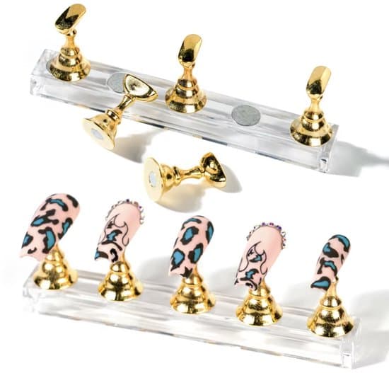 Hiden - Nagel Oefen standaarden - Nail Art Display - Nepnagels Houder - Magnetisch - Manicure Tool - Goudkleurig