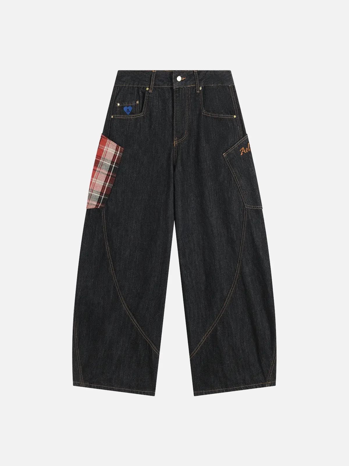 AELFRIC EDEN Super Baggy Jeans with Plaid Pockets