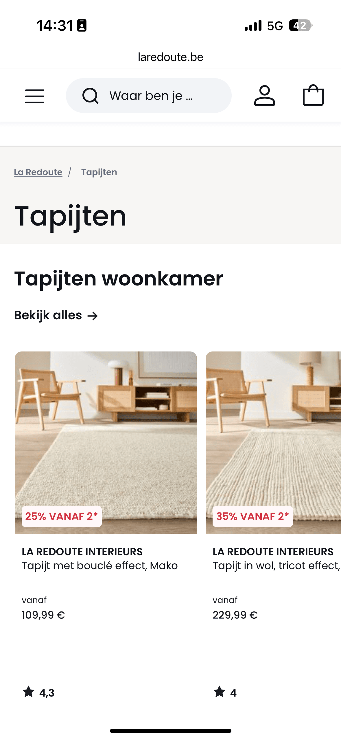 Tapijten (nog kiezen - woonkamer, ..)