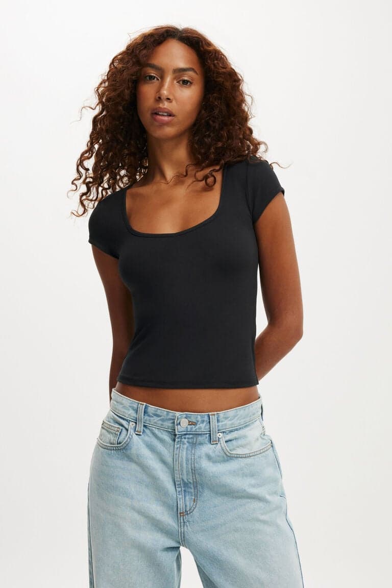 Women’s Black Regata - Hold Me Short Sleeve | Cotton On Brazilicon/flag/ukUAE Flag biggericon/flag/ukUAE Flag biggericon/flag/ukUAE Flag bigger