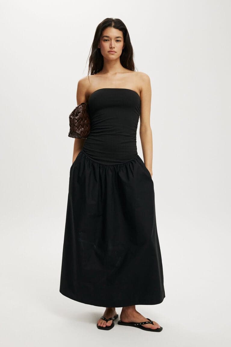 Women’s Black Vestido - Romee Shirred Side Maxi Dress | Cotton On Brazilicon/flag/ukUAE Flag biggericon/flag/ukUAE Flag biggericon/flag/ukUAE Flag bigger