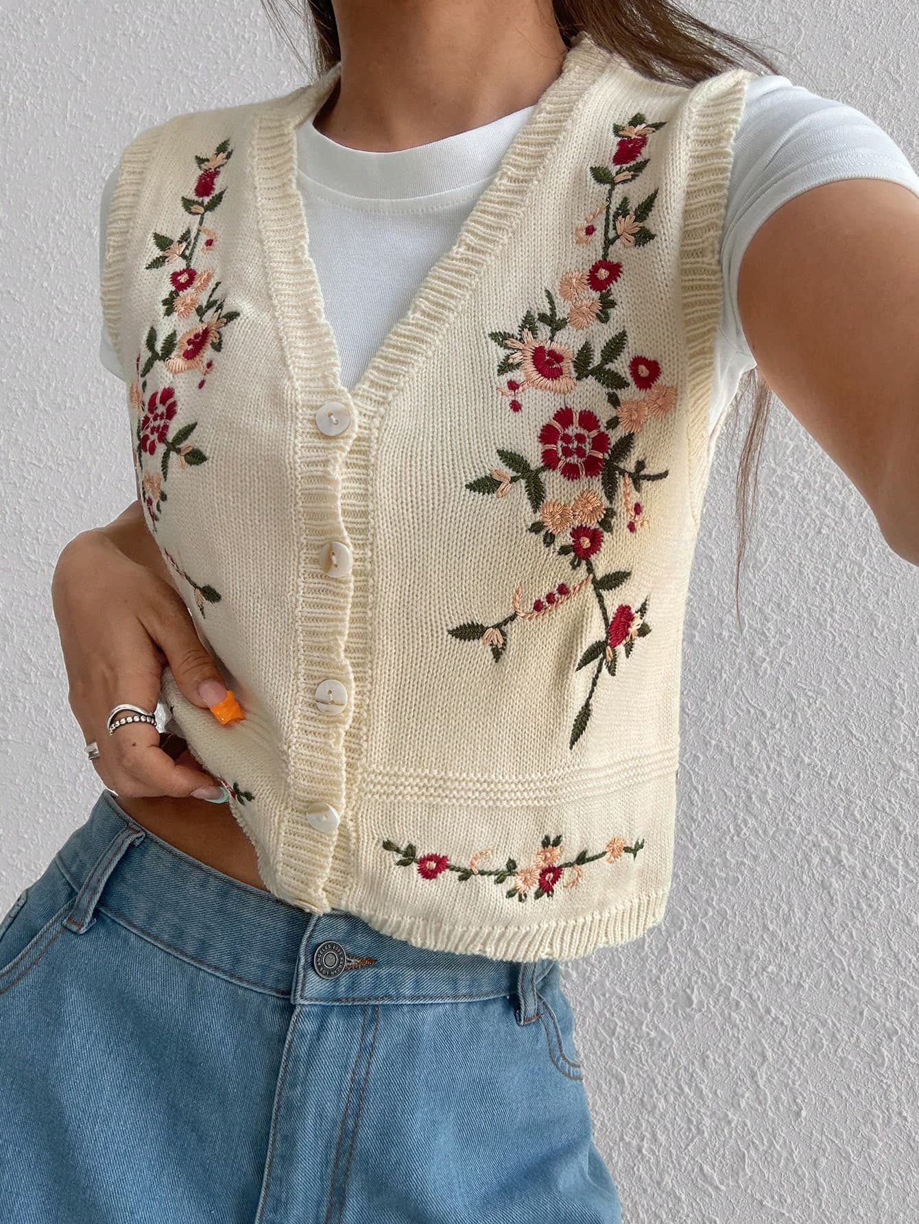 Embroidered vest