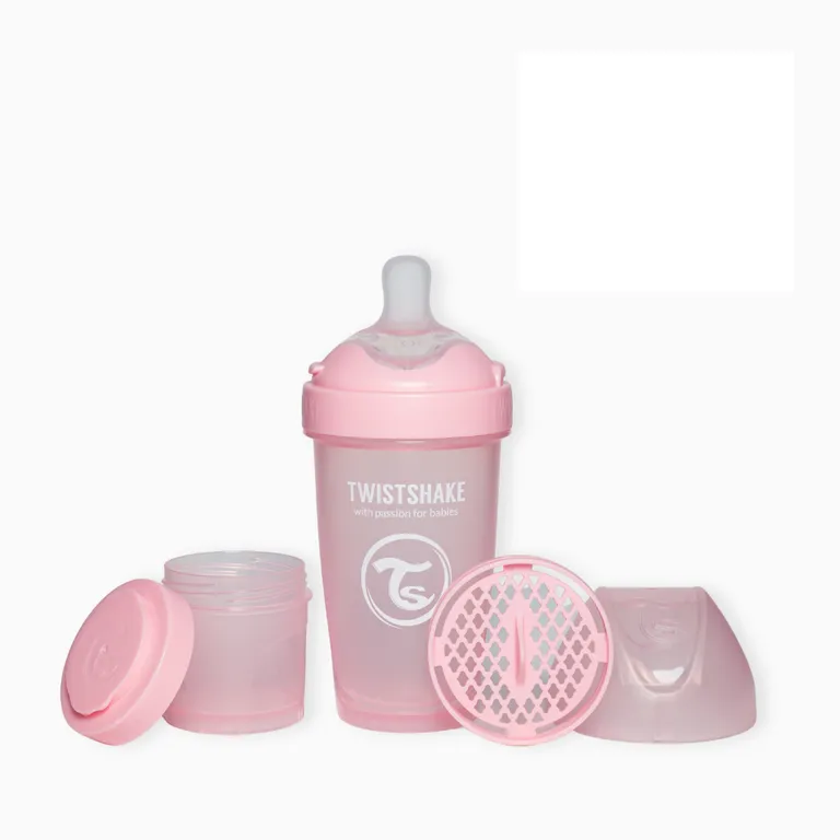 Mamadera Twistshake Double Pro 180ml Rosado