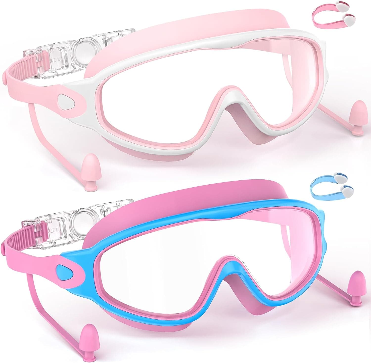 SHINER Gafas natacion, gafas natacion niño de 3 a 15 años, antivaho, impermeables, máscara de buceo panorámica, antifugas de 180° gafas piscina niños, para niños y niñas