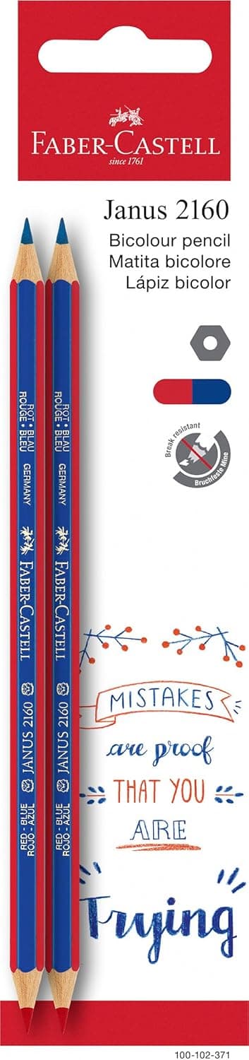 Faber-Castell 2160 - Blister 2 Ecolápices Bicolor - Fino - Rojo y Azul