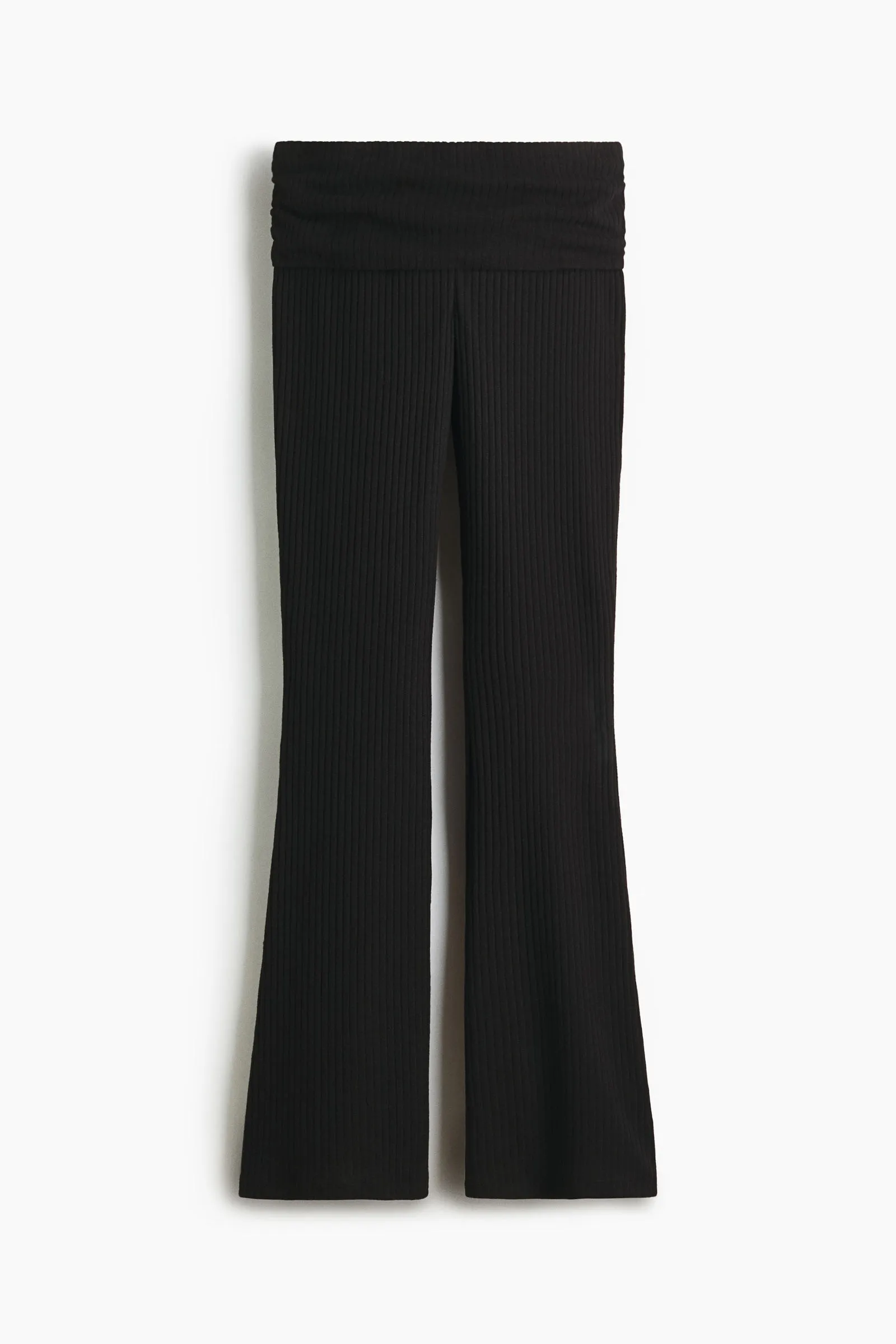 Leggings acanalados tejidos con cintura plegable