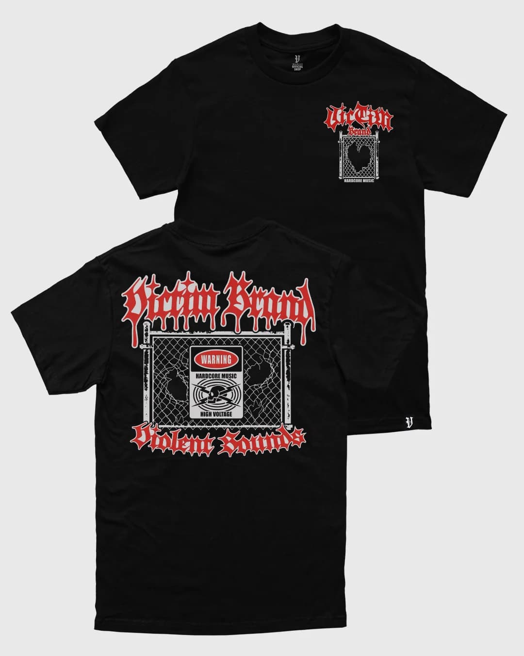 Black Graphic T-Shirt Violent Sounds | VICTIM BRAND
