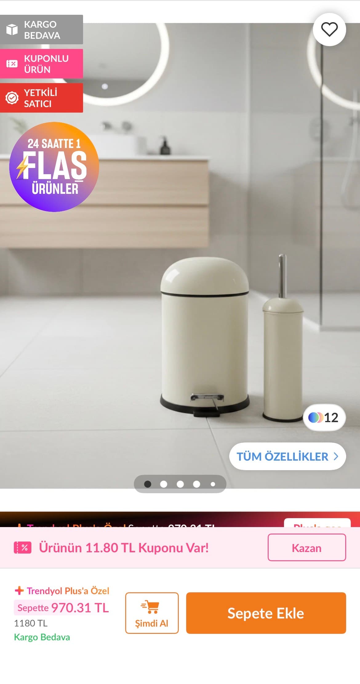Gorsec Metal Bon Kapak Banyo Seti Amortisorlu 5 Lt Krem Cop Kovasi - Trendyol