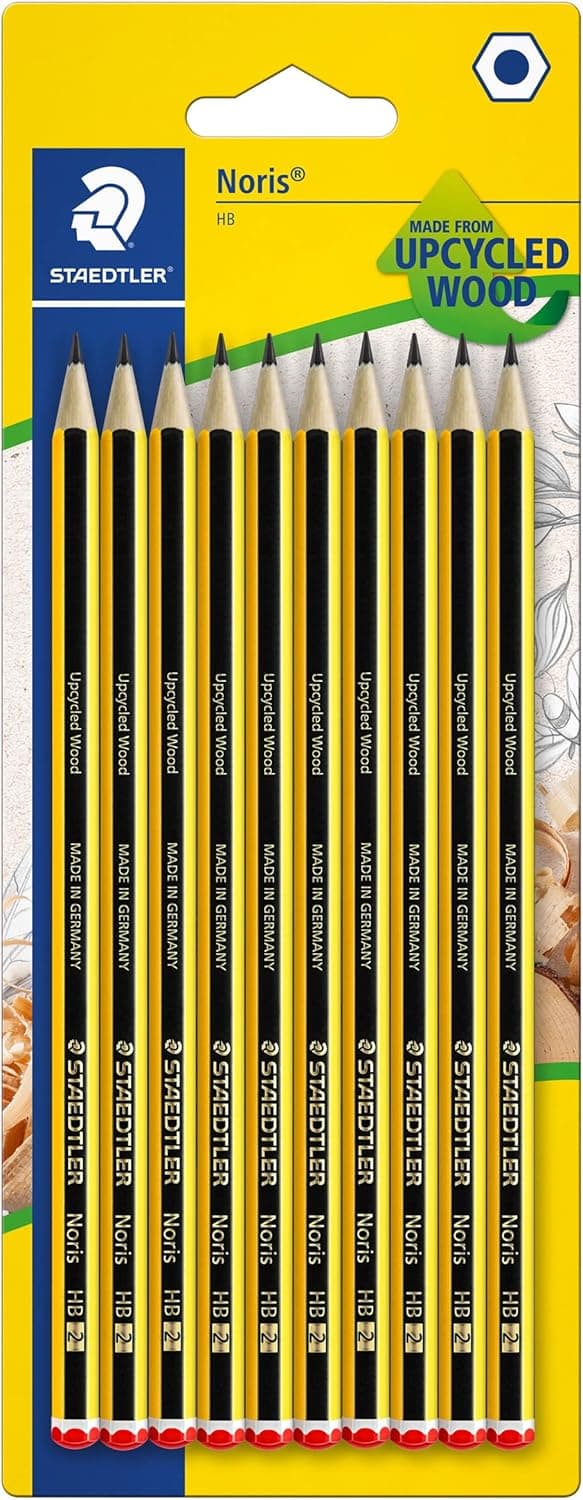 Staedtler Noris 120-2BK10D, Lápices de madera certificada, Color Negro ,10 Unidad (Paquete de 1)