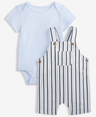 Baby Boys' Bodysuit & Striped Shortall, 2-Piece Set, Macy's Exclusive