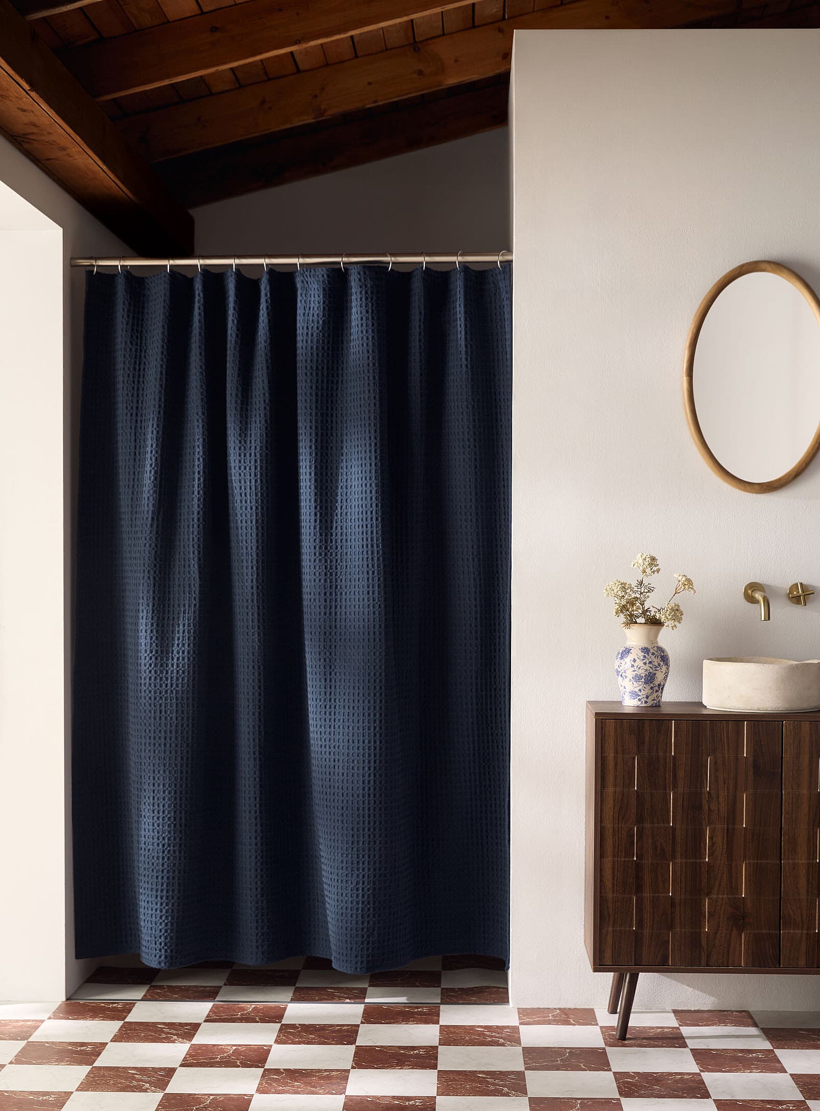   Simons Maison home fashion  Waffled texture shower curtain